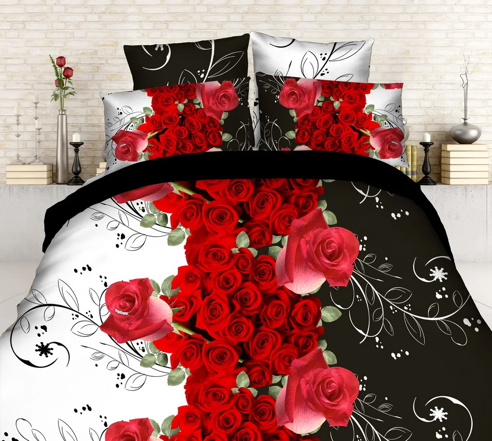 

Home Textile Bedding Set 3D roses violets pastoral style family children's room 4pcs Duvet Cover Sets Bed Sheet Set Pillowcase