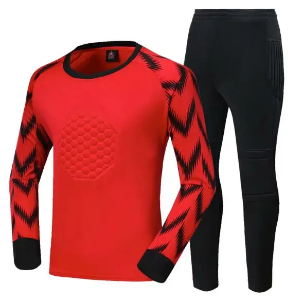 

New Kids Men Soccer Goalkeeper Sets Survetement Football Jerseys Suit Sponge Protector Football Goalkeeper Training Uniforms