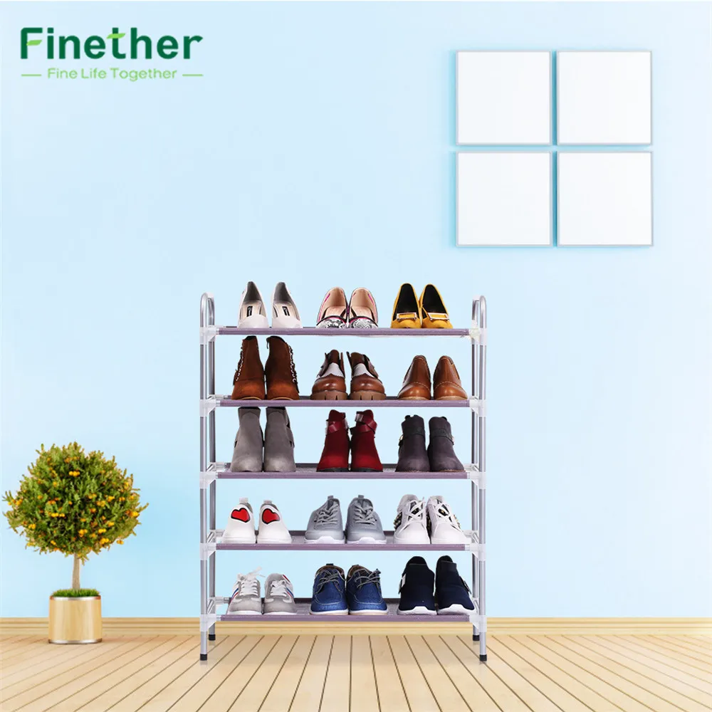 5 Tier Stackable Adjustable Shoe Rack Shoe Tower Shelving