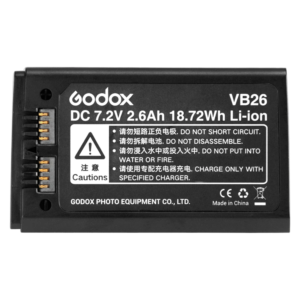 Godox оригинальная V1 вспышка перезаряжаемая литиевая батарея VB26 2600 мАч для круглой головки Speedlight V1C V1N V1S V1O V1F Speedlite