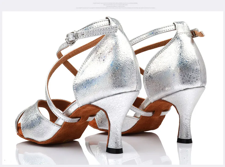 Ladingwu/Новинка; обувь для латинских танцев; цвет оранжевый, золотистый, Серебристый; женская Обувь для бальных танцев из искусственной кожи; сандалии для сальсы; обувь для соревнований