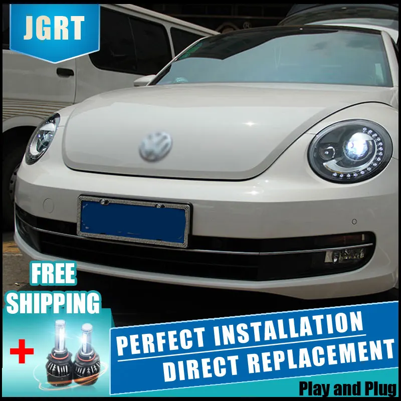 2pcs Led Headlights For Vw Beetle 2017 Car Lights Double 2pcs Led Headlights For Vw Beetle 2017 Car Lights Double Xenon Lens Accessories Daytime Running Fog Light In Embly From