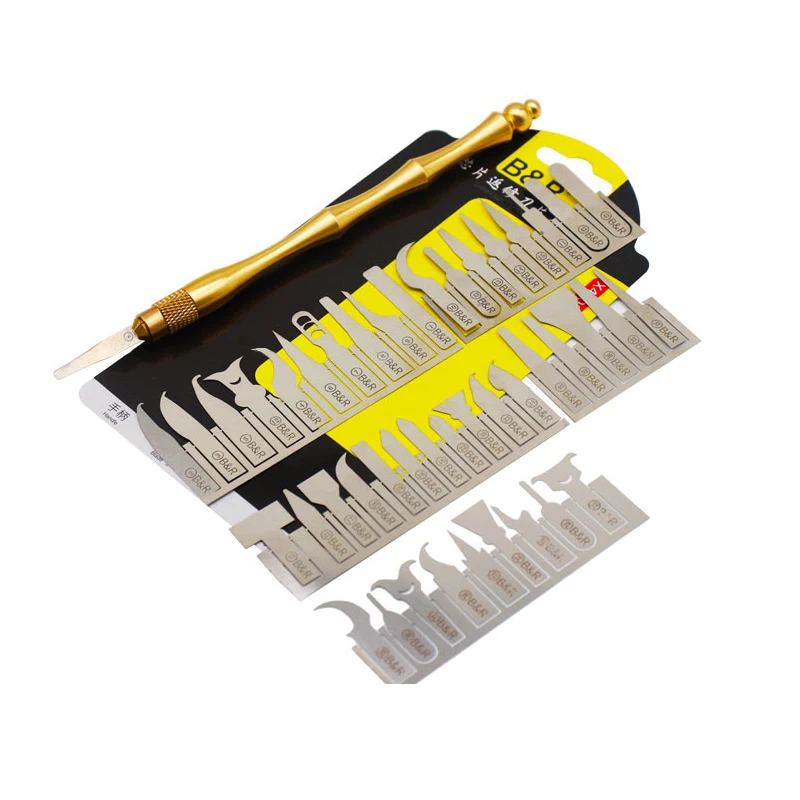 43in1 Supple IC chip Motherboard Remove Glue Knife Thin Blade For iPhone Repair Mobile Phone PCB CPU Cleaning Knives Tool (3)