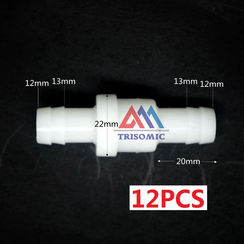 12 шт. 12 мм один способ Клапан Материал pom обратный Клапан проверьте Клапан давления 0.04mpa-1.0mpa белый кислот и щелочей