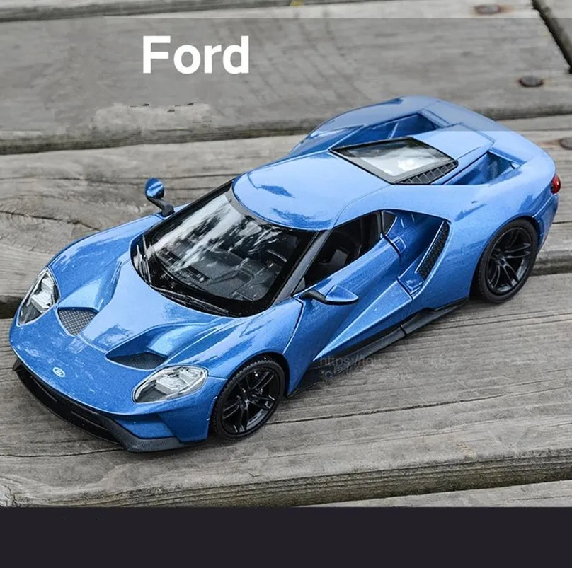 1:24 FORD GT передовая Игрушечная машина из сплава высокая симуляция литья под