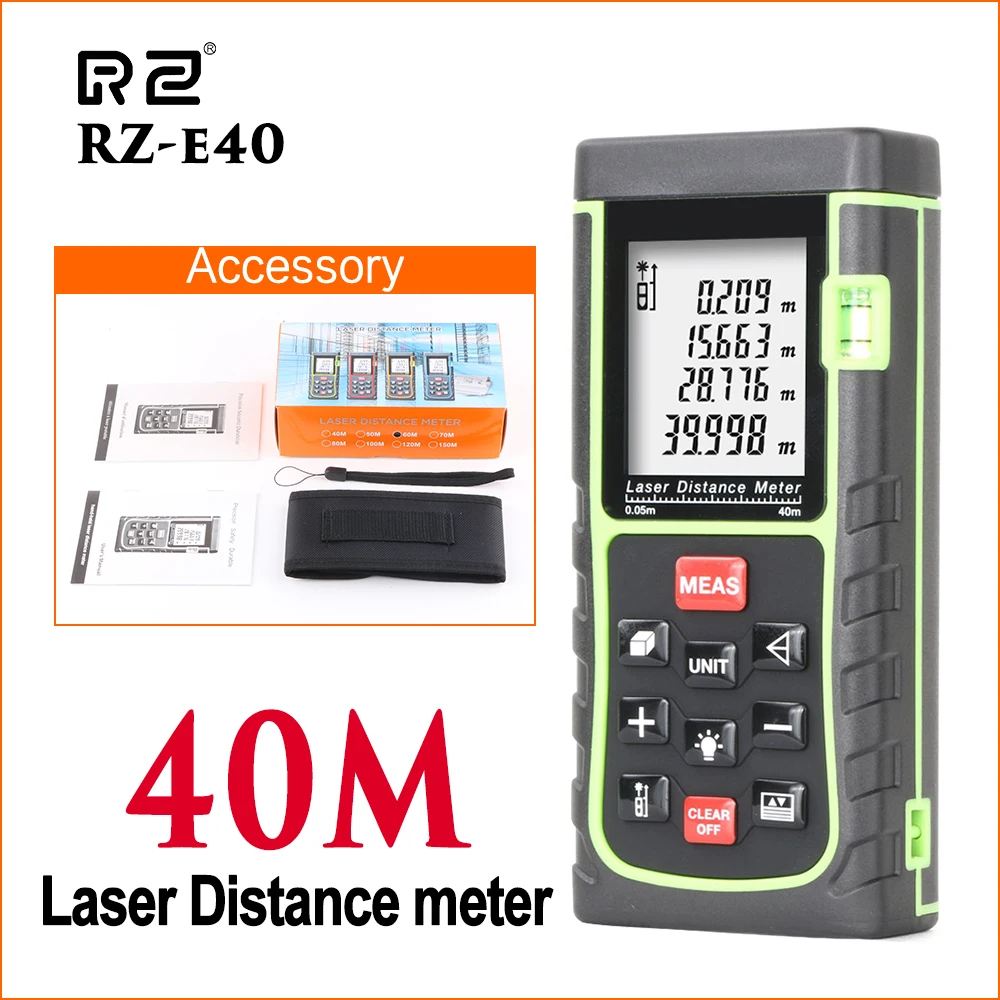 

RZ Laser Rangefinder Distance Meter Range Finder Hunting Digital Handheld Mini Rangefinder E series 40M Laser Distance Meter