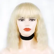 Bob Wigs With Full Bangs Water Wave 10inch Short Wigs For Women Synthetic Wigs Brown Purple Black Red Pink Gold Grey Wigs Bob Wigs With Full Bangs Water Wave 10inch Short Wigs For Women Synthetic Wigs Brown Purple Black Red Pink Gold Grey Wigs