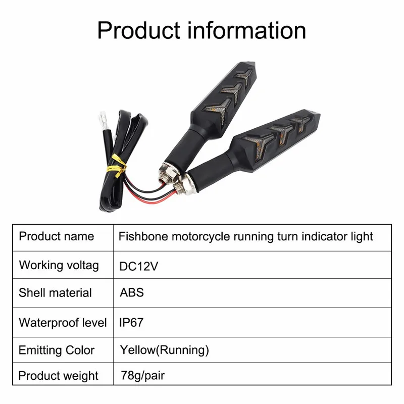 2 шт. мотоциклетные светодиодный поворотники "бегущая вода" мигалка одни мигающие огоньки встроенный реле гибкие мотоциклетные задние мигалка Индикатор