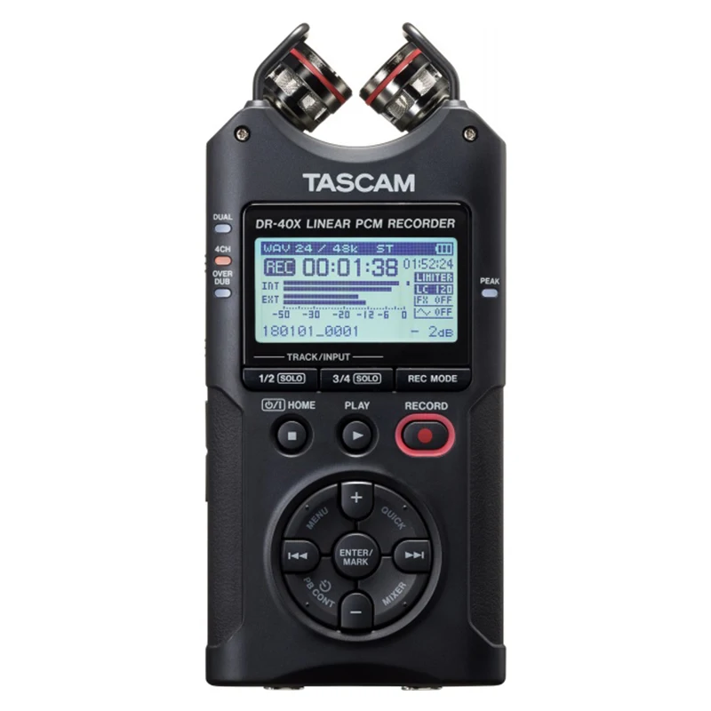Модернизированный TASCAM DR40X DR-40X портативный универсальный четырехтрековый цифровой аудио рекордер ручка интервью рекордер WAV/BWF линейный PCM& MP3