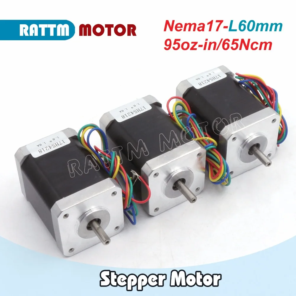 3PC Nema17 Stepper motor 60mm/95 Oz in/ 1.8A CNC Military products