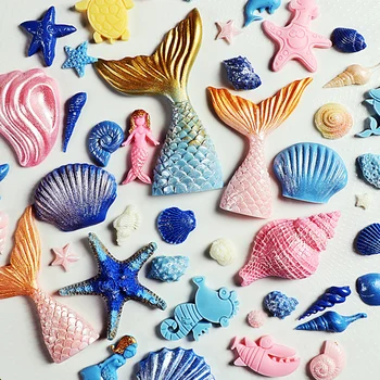 

SHENHONG 3D Mermaid Tail Silicone Fondant Molds Shell Starfish Soap Mold Cake Decoration Tools Sugar Craft Candle Moulds DIY