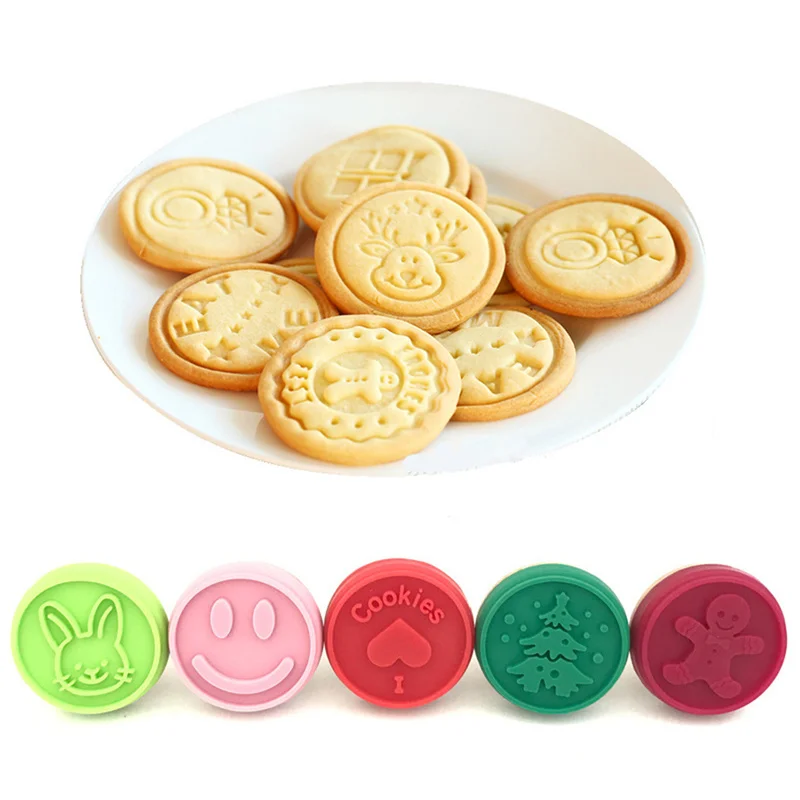 

biscuit stamp DIY cake pastry cookie molds homemade prints molds cooking tools tools 1pc sillicone & wood 5 designs
