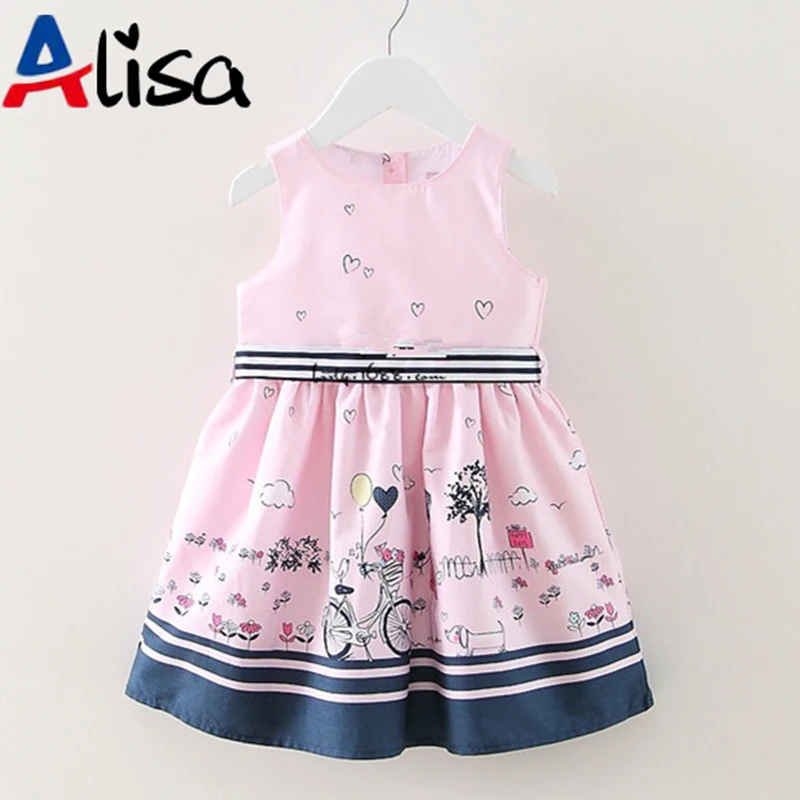 Girl Dress Summer 2017 New Brand Baby Girls Printing Dress Kids Clothes Vestidos Children Dress Princess