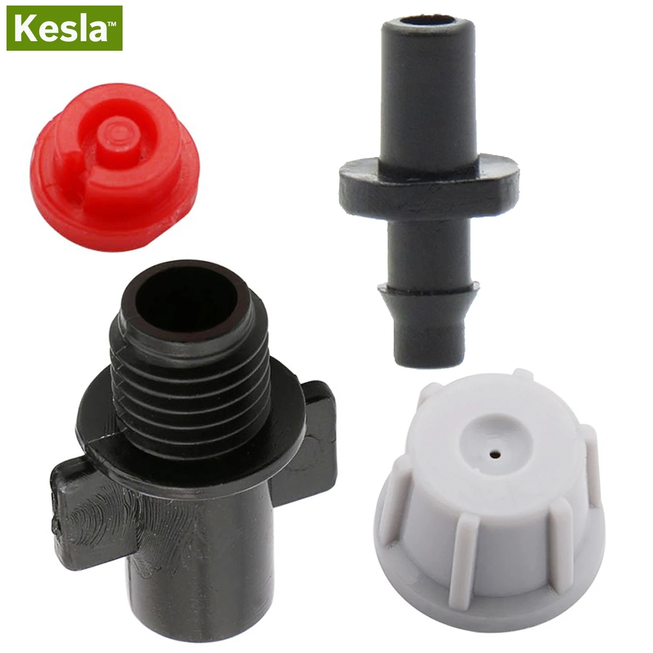 KESLA 20PCS Micro Drip Irrigation Misting Nozzle Emitter Atomizing Sprayer w/ 4/7mm SINGLE BARBED 6mm Connector Sprinkler HOSE