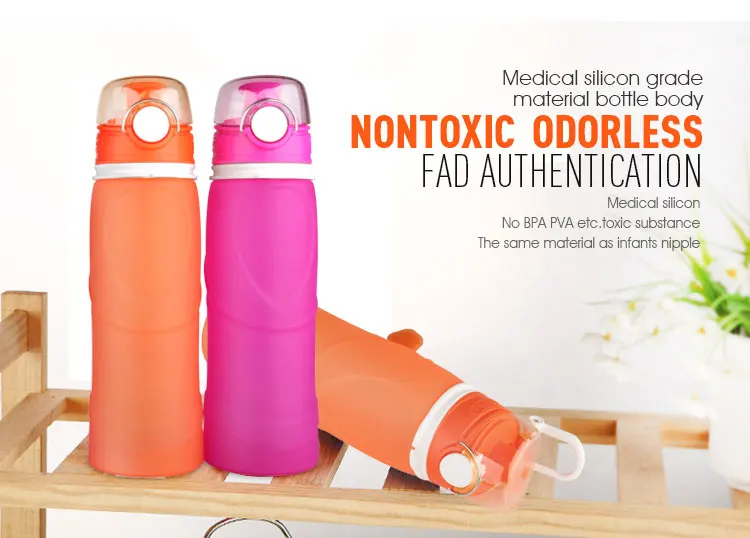 750ml Foldable Water font b Bottle b font Silicone Collapsible Sport Drinking Water font b Bottle