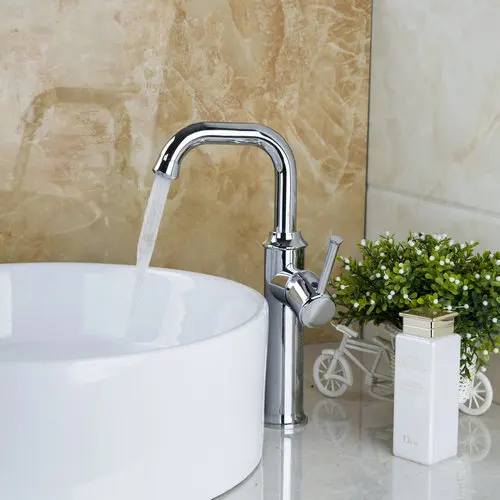 Tall Basin Water Tap Kitchen Torneira Cozinha Good Quality Swivel Chrome Deck Mount 92322 Single Handle