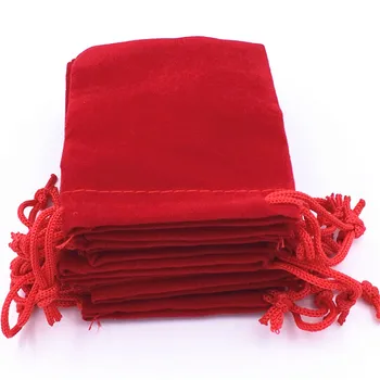 

100Pcs 10*12mm Red Velvet Drawstring Jewellery Gift Bags Pouches HOT