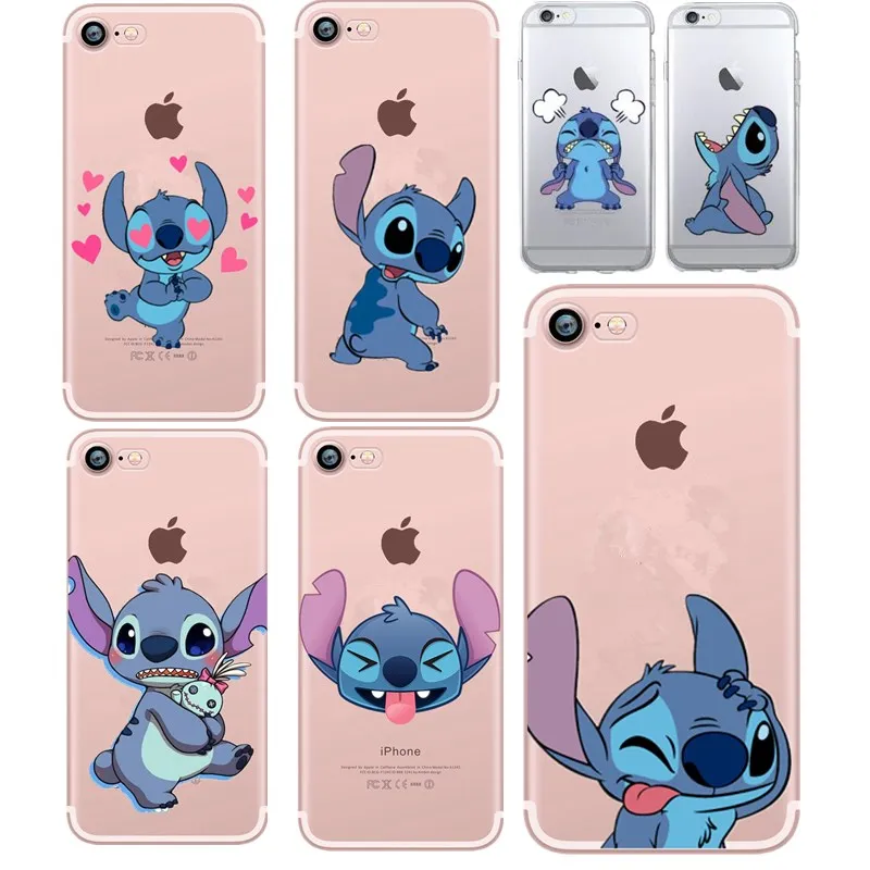 

Cartoon Stitch Case Soft Cover For Coque Iphone 6 S 7 8 X 7plus 8plus 5 5 S SE For Coque Phone Case for i phone 7 plus Funda