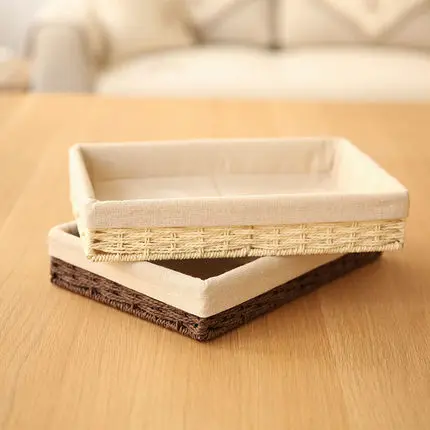 

European Handmade Woven Paper Rope Small Basket Organizer For Sundries Toys Desktop Organizer Knitted Storage Holder