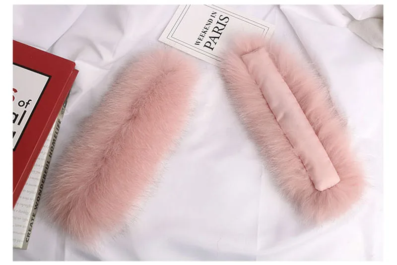 Меховые шлепки на манжетах из натурального меха лисы на запястье пышные и шелковистые манжеты из лисьего меха на свитер меховые манжеты Ms. MinShu - Цвет: pink 2