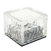 Водонепроницаемая Солнечная энергия светодиодные уличные лампы Хрустальное стекло ледяной кирпич форма наземная лампа украшение сада, двора