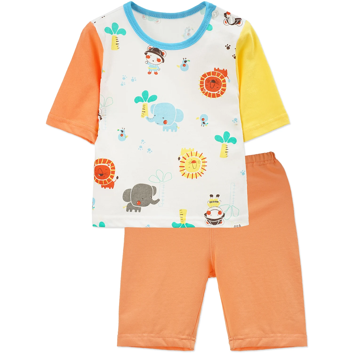 Yingzifang Real Rushed O neck Newborn Baby Boy Clothes Summer Cotton