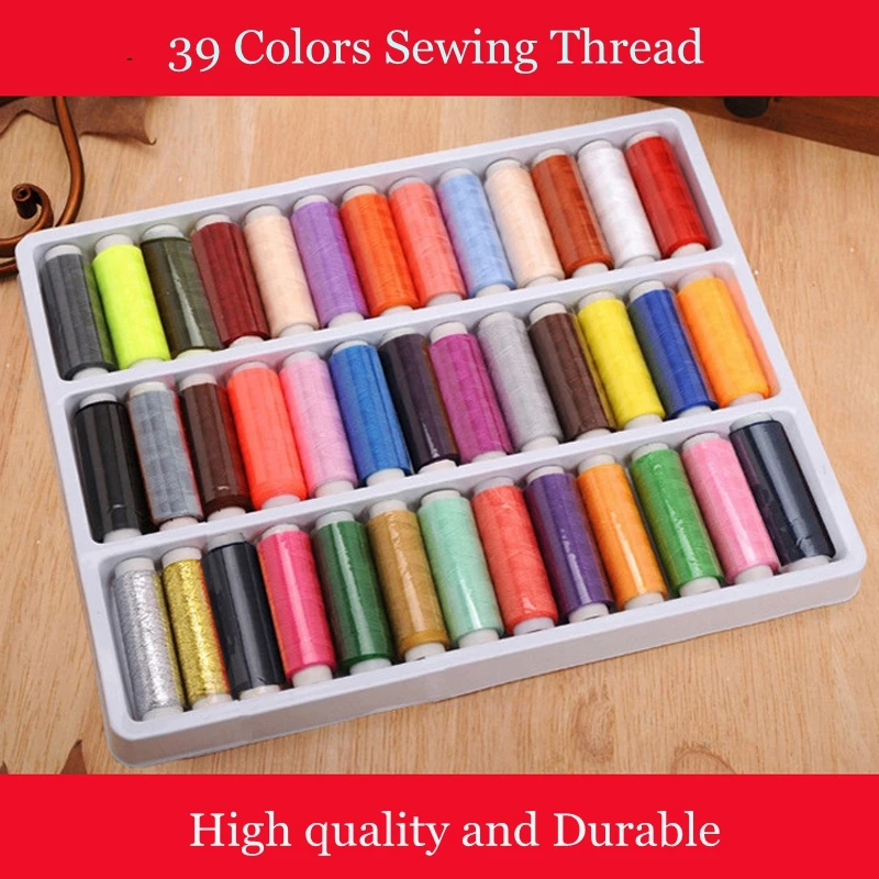 

39 Colors Durable Sewing Thread Reel Kit Knitting Embroidery Cross Stitch Sewing Machine Hand Stitching Threads