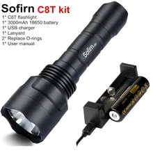 Sofirn C8T Kiti Taktik LED el feneri 18650 Güçlü Cree XPL Yüksek Güç 1310lm EDC El Feneri Torch Lambası ile 18650 Pil