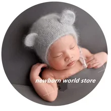 Детская шапка, новорожденная фотография Реквизит шляпа, меховая норковая бархатная шляпа