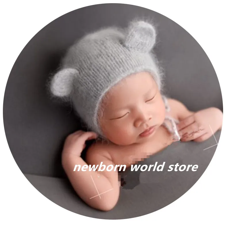 

Baby hat,newborn photography props hat,Fur mink velvet hat