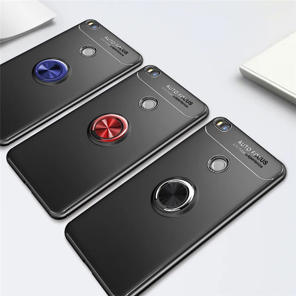 For Xiaomi Mi Max 2 Case Holder Stand Magnetic 360 Bracket Finger Ring TPU Xiomi mi Max2 6.44&quot 4gb 64gb |