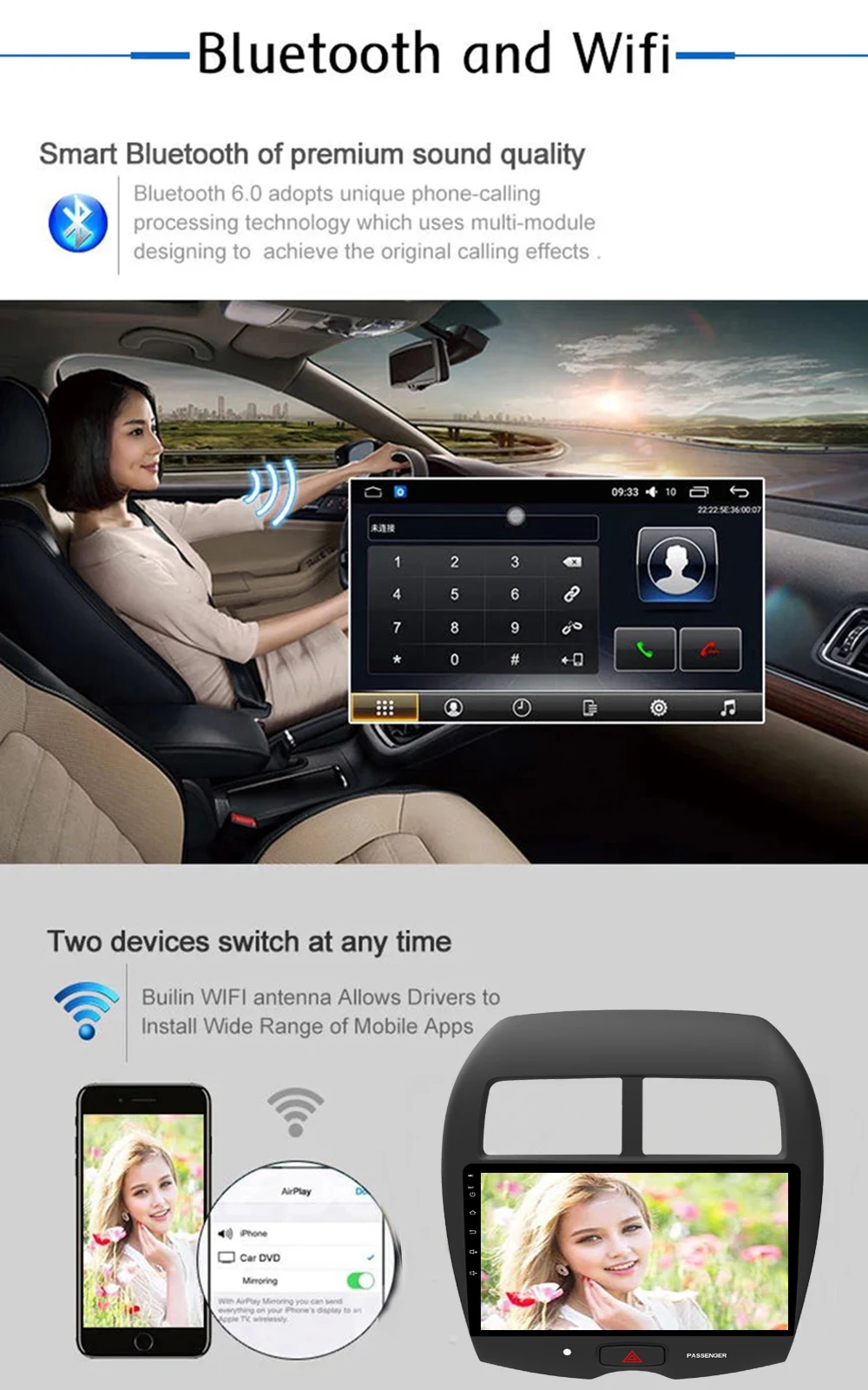 Best Android 7.1 1 din Car DVD Multimedia Player For Mitsubishi ASX 2013-2018 GPS Navigation System With Canbus Carplay 2