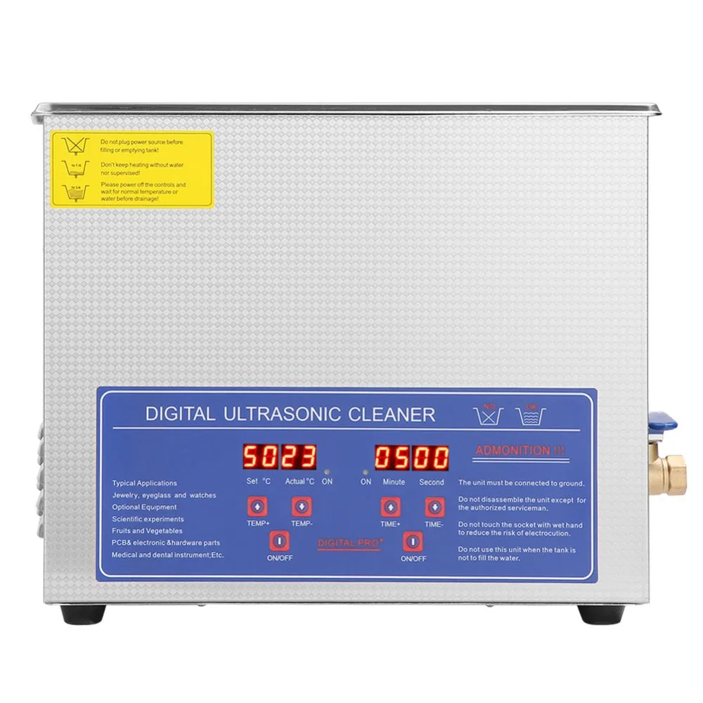 

10L Digital Ultrasonic Cleaner Bath Industry Heated with Timer Stainless Steel Ultra Sonic Cleaning Machine Local Fast Shipping