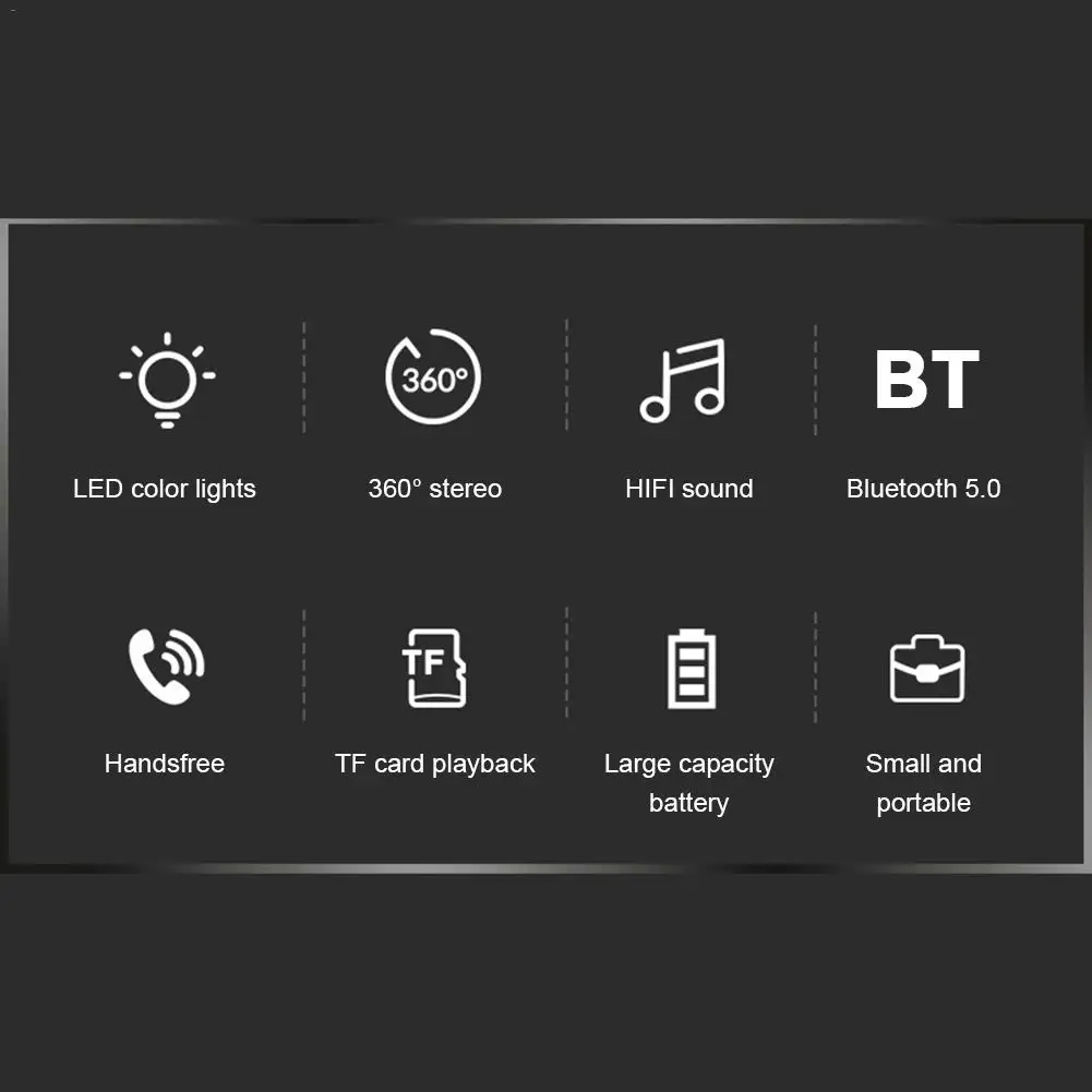 C7 портативный Bluetooth 5,0 динамик прозрачный светодиодный светящийся сабвуфер TWS 6D объемный HIFI стерео крутой аудио для мобильного телефона