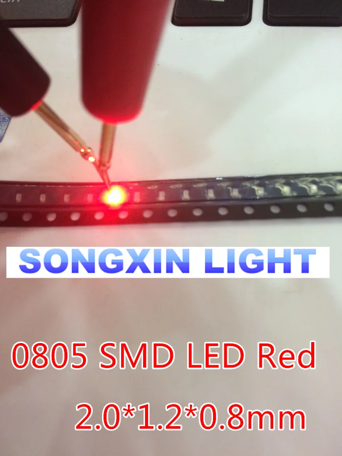 500 шт. светодиодный s SMD 0805 красный диод светодиодный 0805 SMD диод 0805 smd светодиодный красный светильник 620nm
