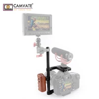 camvate dslr מצלמת DSLR CAMVATE קייג עם ידית אחיזה מעץ עבור אביזר צילום מצלמת Nikon D800 המייצב Steadicam C1412 (3)
