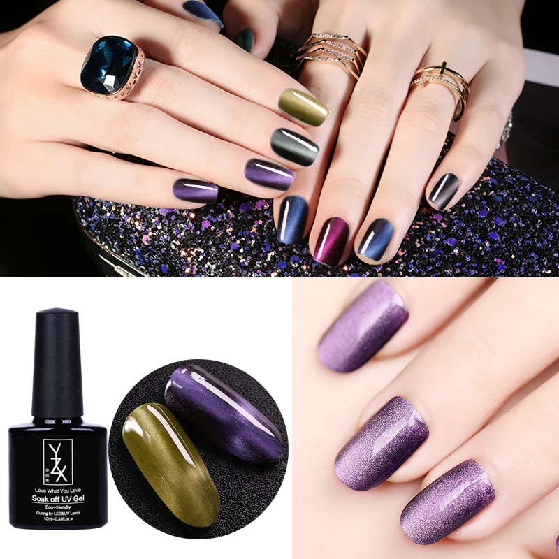 YiZhiXiu 1pcs 10ml Stronger Magic Cat Eye Gel Soak Off UV Gel Magetic Nail Polish Varnish Lacquer DIY Magnet Chameleon Enamel