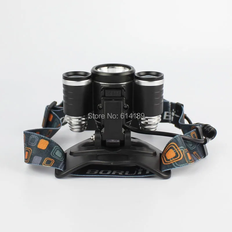 BORUIT RJ 1155 3xcree XML T6 4000 люмен 4 режимный USB Перезаряжаемый светодиодный налобный