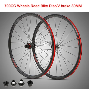 

700C Wheels Road Bicycle Disc/V brake 30MM Aluminium alloy Rim 29in Cross-Country Road Bike Four-Perlin Round Spokes Anti-Cursor
