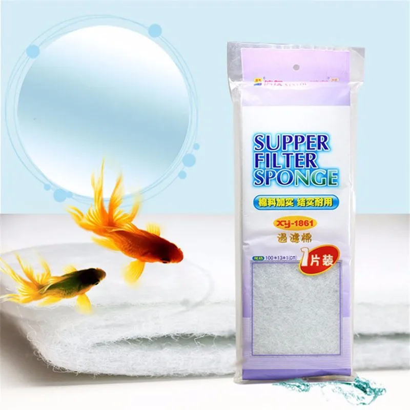 100x13x1cm Aquarium Fish Tank Biochemical Filter Fiber Cotton Bio Sponge Filter Reusable Filtration Aquatic Supplies