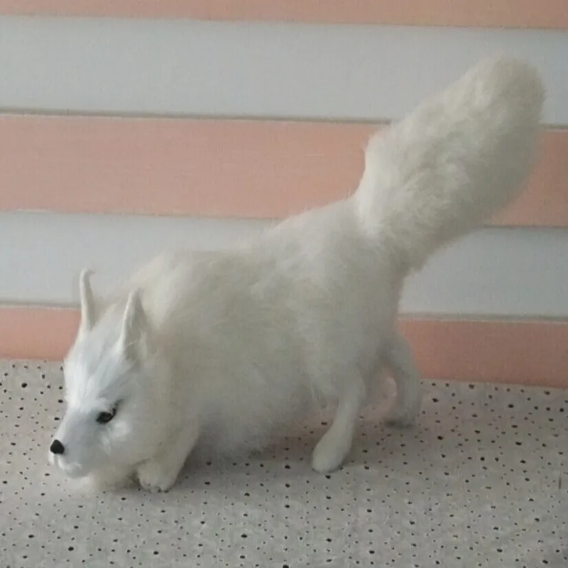 Новый Моделирование лиса игрушки прекрасная лиса WHITE FOX кукла подарок о 28x14 см