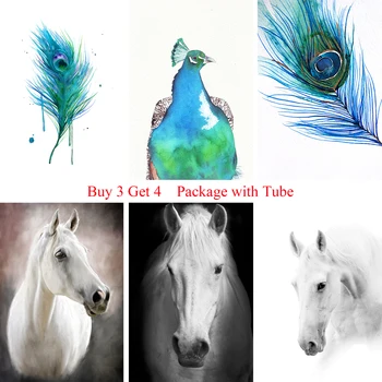

Peacock Horse Posters Wall Sticker High Definition White Coated Paper Wall Decoration Livingroom Bedroom Home Art Brand