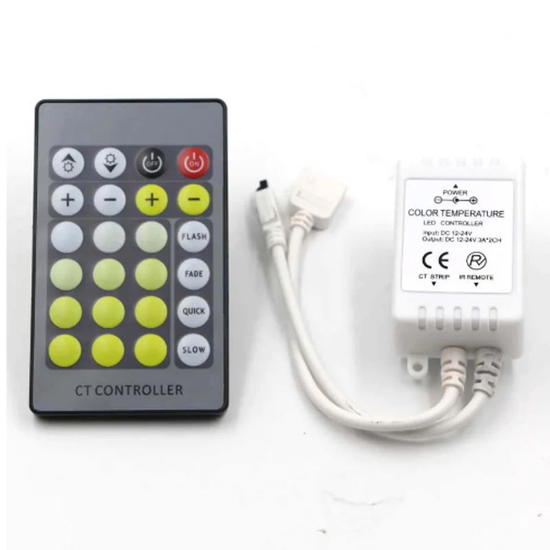 

w ww LED Strip tape Light DC 12V - 24V IR remote controller for Dual Color CCT Color Temperature Adjustable & Dimmable5050 3528