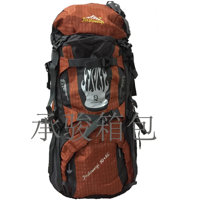 55Л большой рюкзак для альпинизма, сумка для мужчин и женщин, большая дорожная сумка 60л, водонепроницаемая нейлоновая сумка для альпинизма A4393 - Цвет: orange