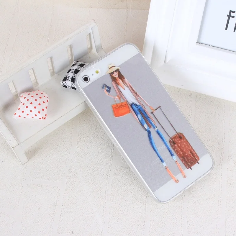 Case for iphone 5s Cover A Girl Transparent Soft Silicone Cases For iPhone 5 5S SE TPU Phone Case 02