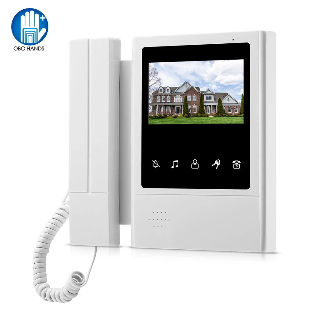 OBO 4.3inch TFT-LCD Color Video Door Phone Doorbell Intercom System Indoor Monitor Screen Video Doorphone for Home 25 Ringtone axis intercom