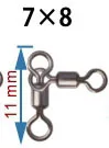 F2008 3 ходовой рыболовный поворотный 100 шт./лот прокатный треугольный шарнир роликовый шарнир Разъемный соединитель для рыбалки аксессуары - Цвет: 7X8