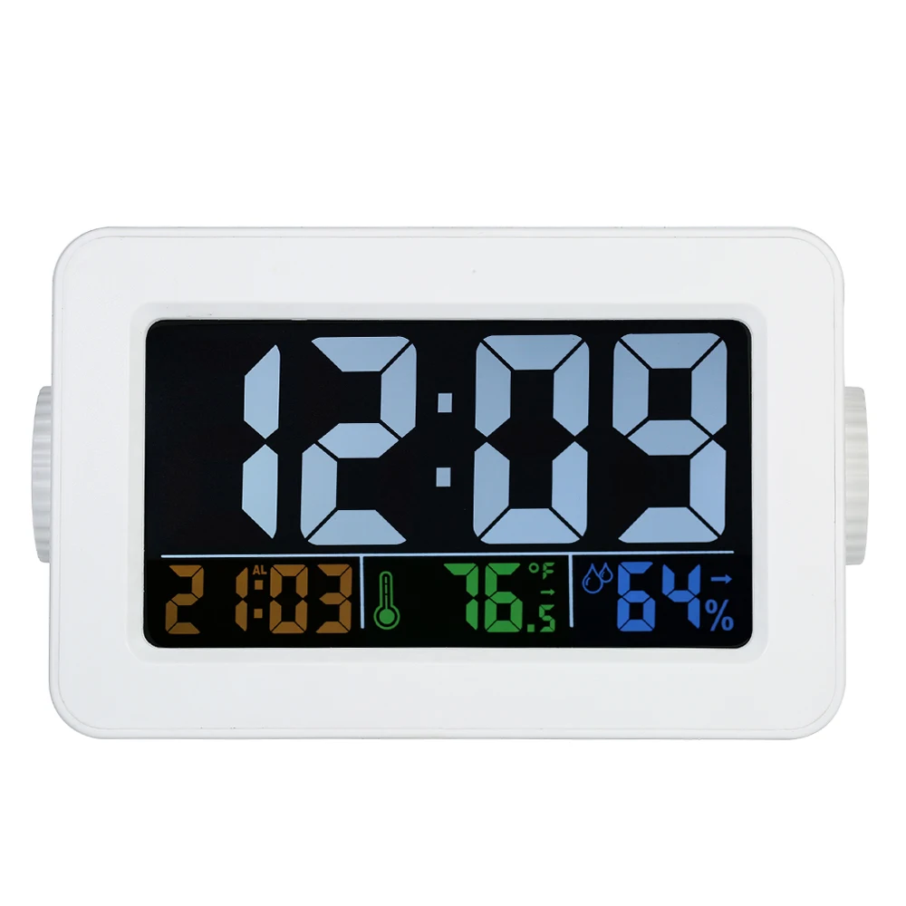 

B LCD C/F Digital Thermometer Hygrometer Temperature Humidity Meter weather station Alarm Clock SnoozeBacklight Color Screen
