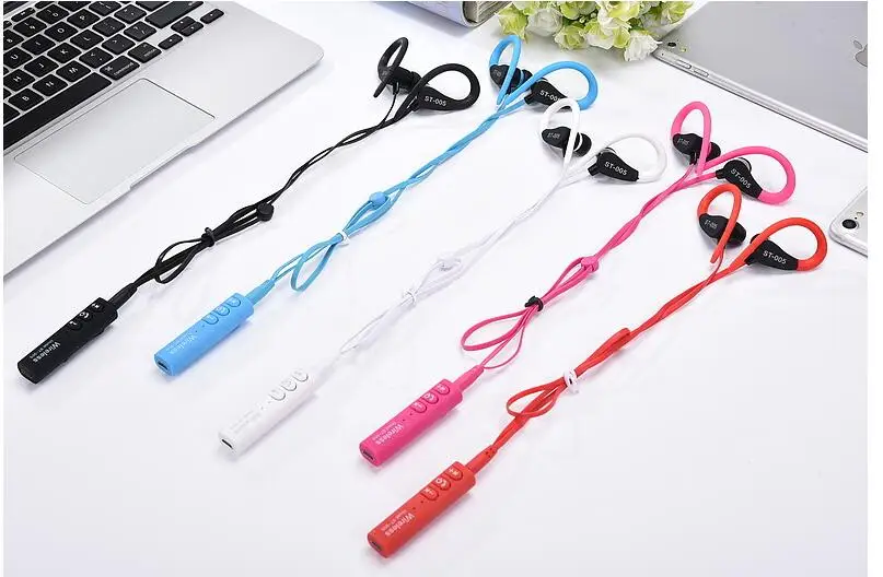 

New Sport Bluetooth Headphones ST-005 Stereo Headset Ear Hook Earphone Earbuds For Samsung S7 iphone 7 7plus Smartphone