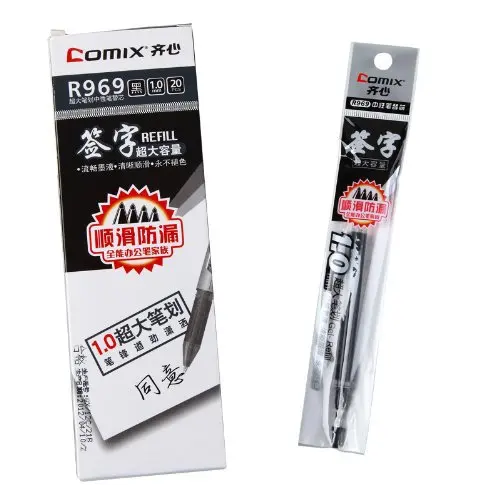 

Writing Supplies Pen refill COMIX R969 Signature Large Capacity Refill, 1.0mm, 20 PCS Black